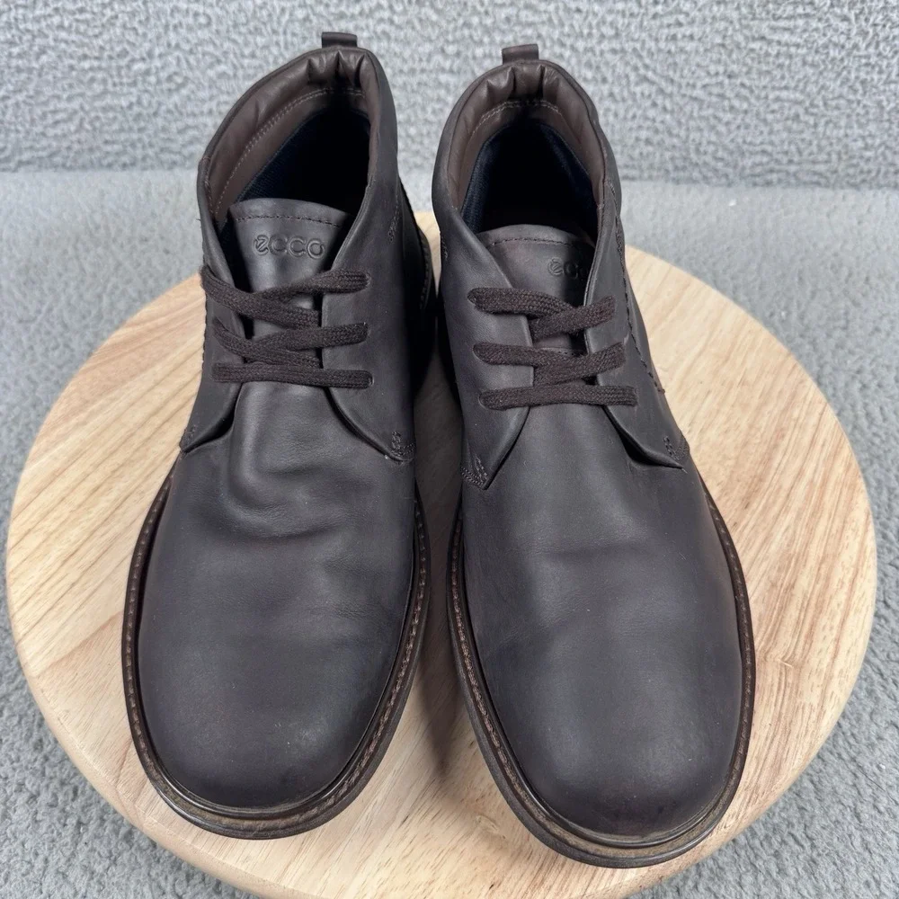ECCO Turn GTX Mens Size EU 46 US 12-12.5 Cocoa Brown Leather Chukka Boots